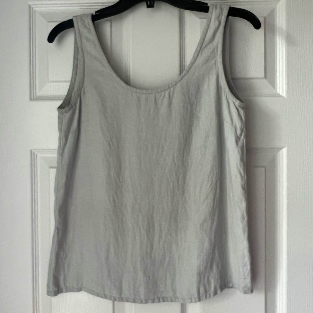 Not Perfect Linen ice blue porto top - Picture 1 of 4
